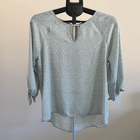 Papermoon Tops - Papermoon Light Green Polka Dot Blouse‎